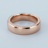 Wedding band with side diamonds wedding band 6 mm +