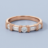 Alternating three round wedding band