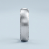 Satin finished wedding band with side diamonds wedding band 6 mm +