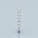 Round brilliant cut asymmetrical wedding band