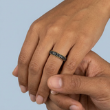 3.25mm shared prong black diamond band