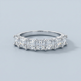 Classic seven stone radiant cut wedding band