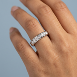 Classic seven stone round diamond wedding band