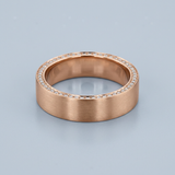 Satin finished Flat band with side diamonds 6 mm +