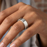 High polished flat band with side diamonds 6 mm +