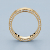 Satin finished Flat band with side diamonds 6 mm +
