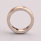Satin finished wedding band with side diamonds wedding band 6 mm +