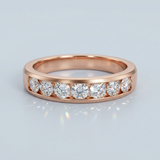 Classic seven stone round diamond wedding band