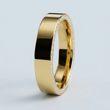 High polished flat band with side diamonds 6 mm +
