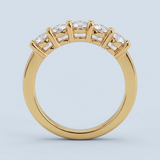 Five diamond shared prong setting