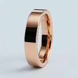 High polished flat band with side diamonds 6 mm +