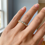 Round diamond bezel set wedding band