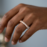 Alternating three round wedding band