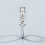 Classic seven stone radiant cut wedding band