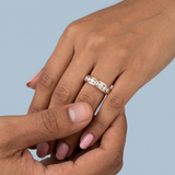 Classic seven stone round diamond wedding band