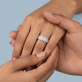 Dual-Row Round Brilliant Lab-Grown Diamond Band