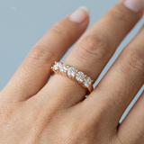 Five diamond shared prong setting