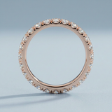 Classic one row round diamond stacking band
