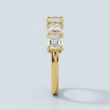 Five-stone asscher cut wedding band