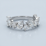 Asymmetrical Pear and Round Brilliant Lab-Diamond Band