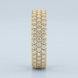 Three row round diamond eternity band