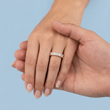 Classic seven stone radiant cut wedding band