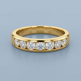 Classic seven stone round diamond wedding band