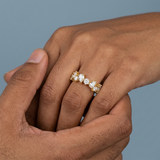 Asymmetrical Pear and Round Brilliant Lab-Diamond Band