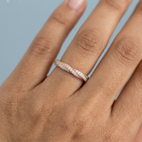 Round diamond twist wedding band