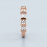 Alternating four round wedding band