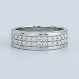 Dual-Row Round Brilliant Lab-Grown Diamond Band