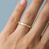 Bezel set stackable wedding ring