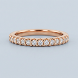 Classic one row round diamond stacking band