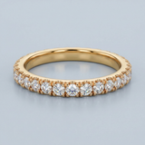 Classic one row round diamond stacking band