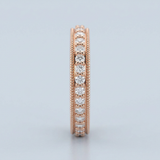 Single row milgrain diamond wedding band