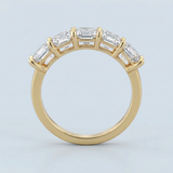 Five-stone asscher cut wedding band