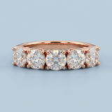 Classic five round diamond wedding ring