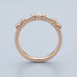 Alternating three round wedding band