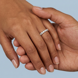 Classic one row round diamond stacking band