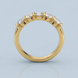 Five stone diamond wedding band
