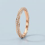 Round diamond twist wedding band