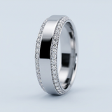 Best wedding band with side diamonds 6 mm +