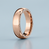 Wedding band with side diamonds wedding band 6 mm +