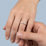 Single row milgrain diamond wedding band