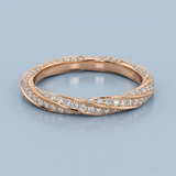 Round diamond twist wedding band