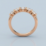 Five stone diamond wedding band