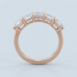 Five-stone asscher cut wedding band