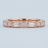 Bezel set stackable wedding ring