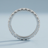 Classic one row round diamond stacking band