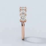 Five-stone asscher cut wedding band